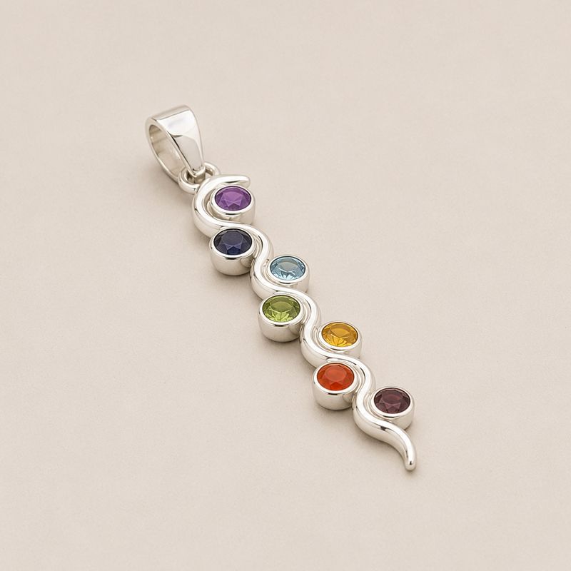 Pendentifs dévotionnels indiens - Plaqué argent (cordon de 45 cm) - Chakra du serpent