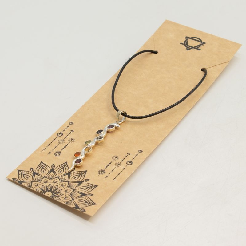 Pendentifs dévotionnels indiens - Plaqué argent (cordon de 45 cm) - Chakra du serpent
