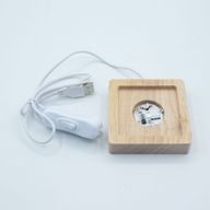 Socles LED Carrés en Bois 8 cm – USB – Multicolore