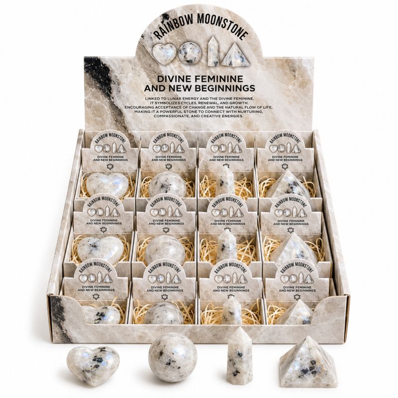 Assortiment de Pierres Naturelles Prête à la Vente - Pierre de lune Arc-En-Ciel