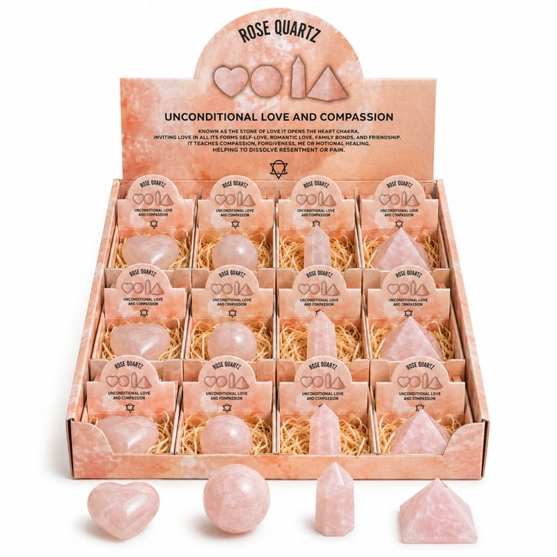 Assortiment de Pierres Naturelles Prête à la Vente – Quartz rose