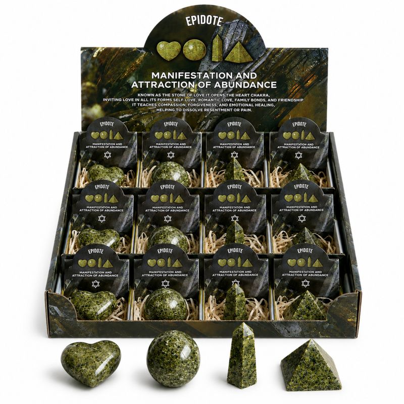 Assortiment de Pierres Naturelles Prête à la Vente - Epidote