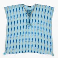 Nomad Sari Sur la collection Méditerranée - Kaftan - Imprimé poissons turquoises et bleus