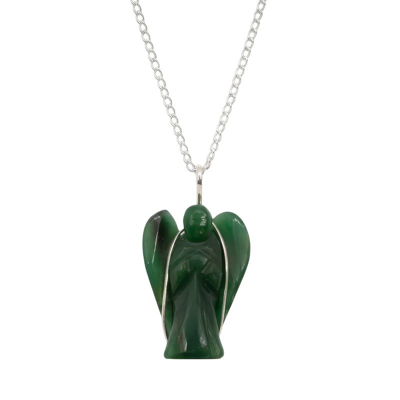 Pendentif Ange Gardien en aventurine verte