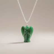 Pendentif Ange Gardien en aventurine verte