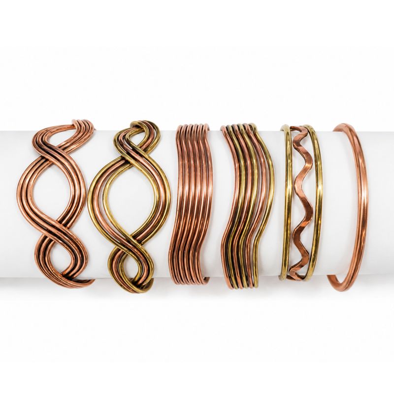 Bracelets des vagues élémentaires en cuivre (assortis)