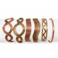 Bracelets des vagues élémentaires en cuivre (assortis)