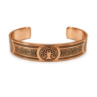 Bracelets en cuivre massif de la gamme médiévale avec gravures d'affirmations (variés)