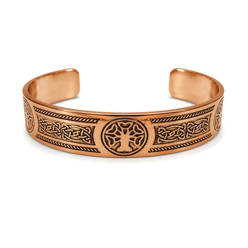 Bracelets en cuivre massif de la gamme médiévale avec gravures d'affirmations (variés)