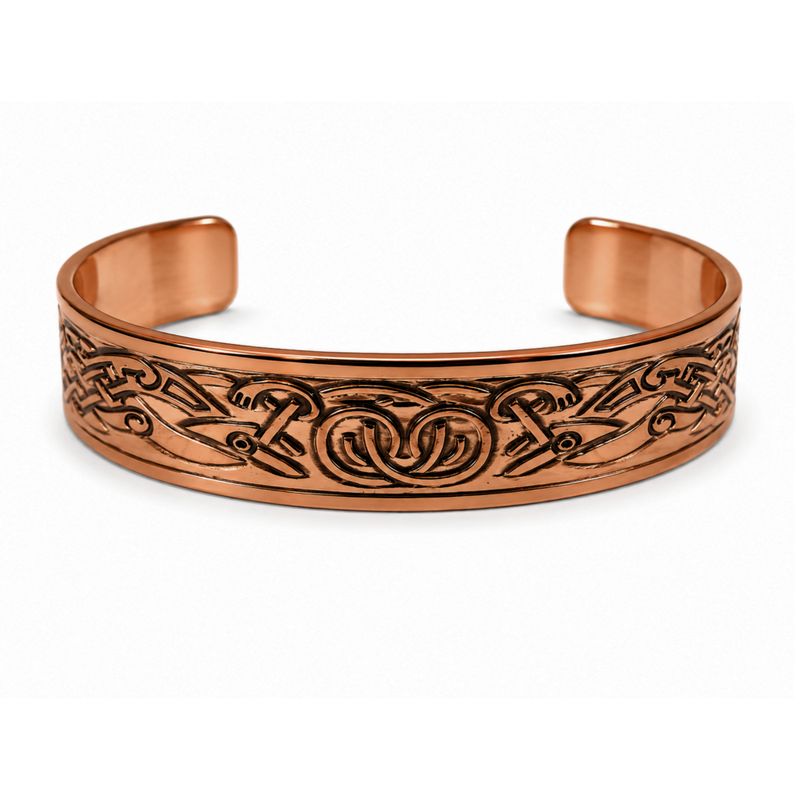 Bracelets en cuivre massif de la gamme médiévale avec gravures d'affirmations (variés)