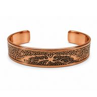 Bracelets en cuivre massif de la gamme médiévale avec gravures d'affirmations (variés)