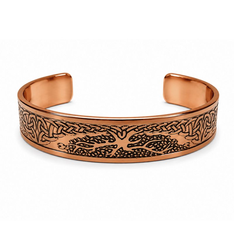Bracelets en cuivre massif de la gamme médiévale avec gravures d'affirmations (variés)