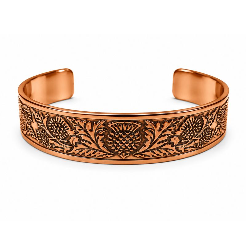Bracelets en cuivre massif de la gamme médiévale avec gravures d'affirmations (variés)