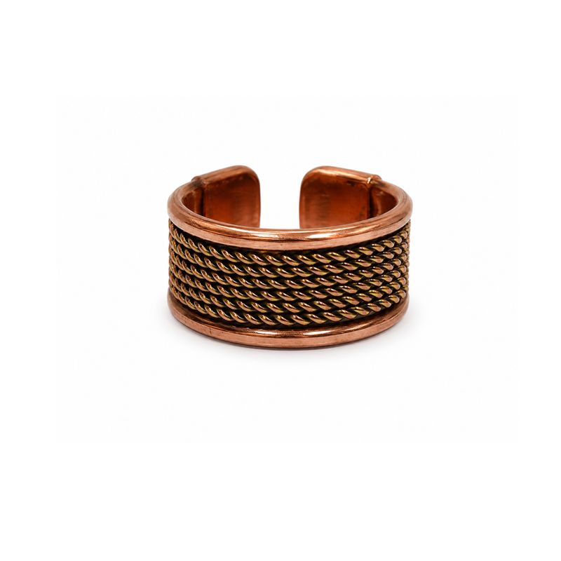 Anneaux en cuivre Classiques à bandes - Designs et tailles variés