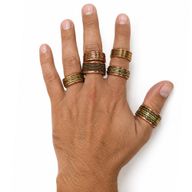Anneaux en cuivre Classiques à bandes - Designs et tailles variés