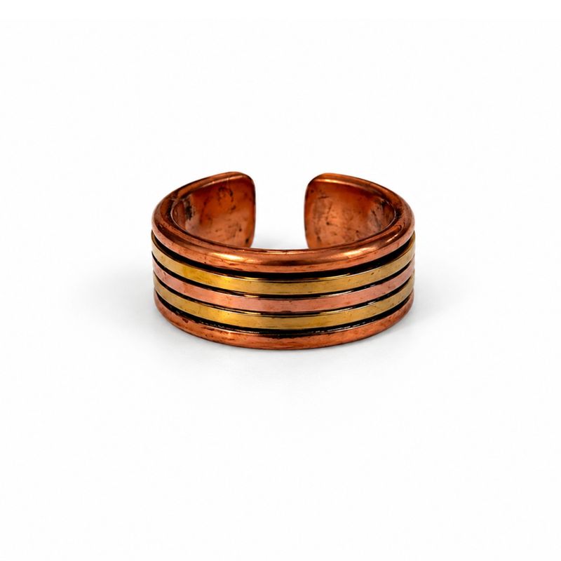 Anneaux en cuivre Classiques à bandes - Designs et tailles variés