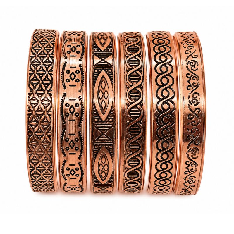 Bracelets en cuivre massif Collection Énergie Nomade Gravures (variées)