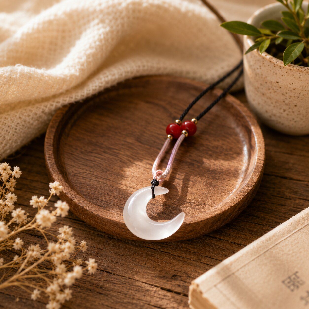 Collier à cordon, pendentifs en pierres précieuses