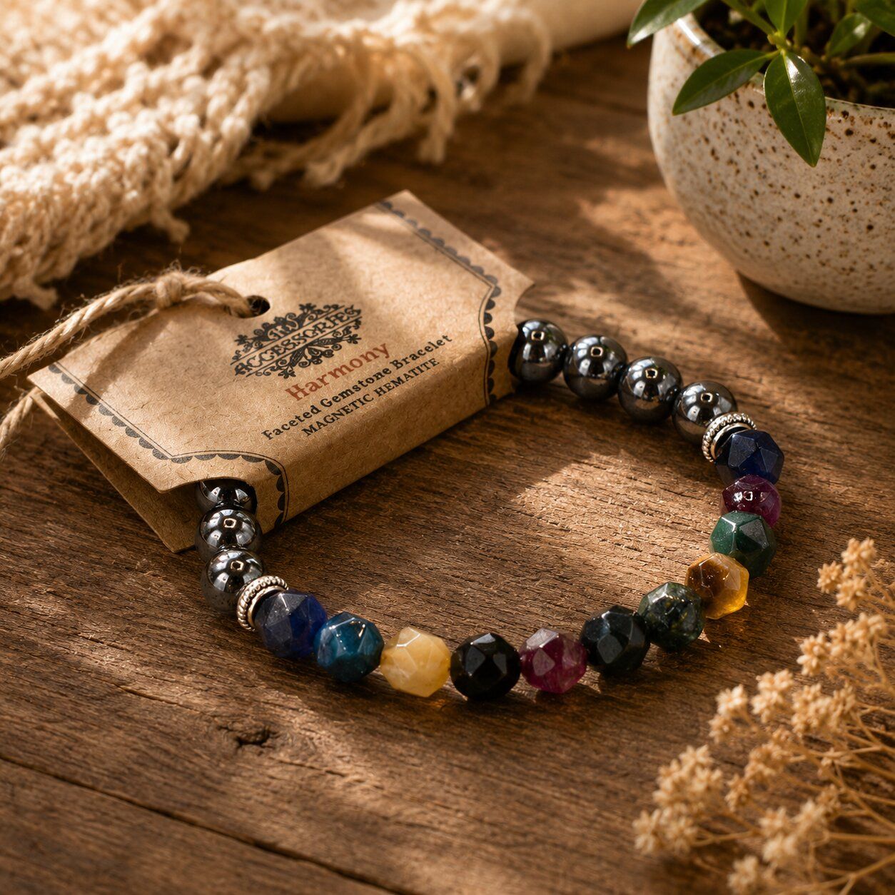 Bracelets De Pierres Précieuses À Facettes Magnétiques