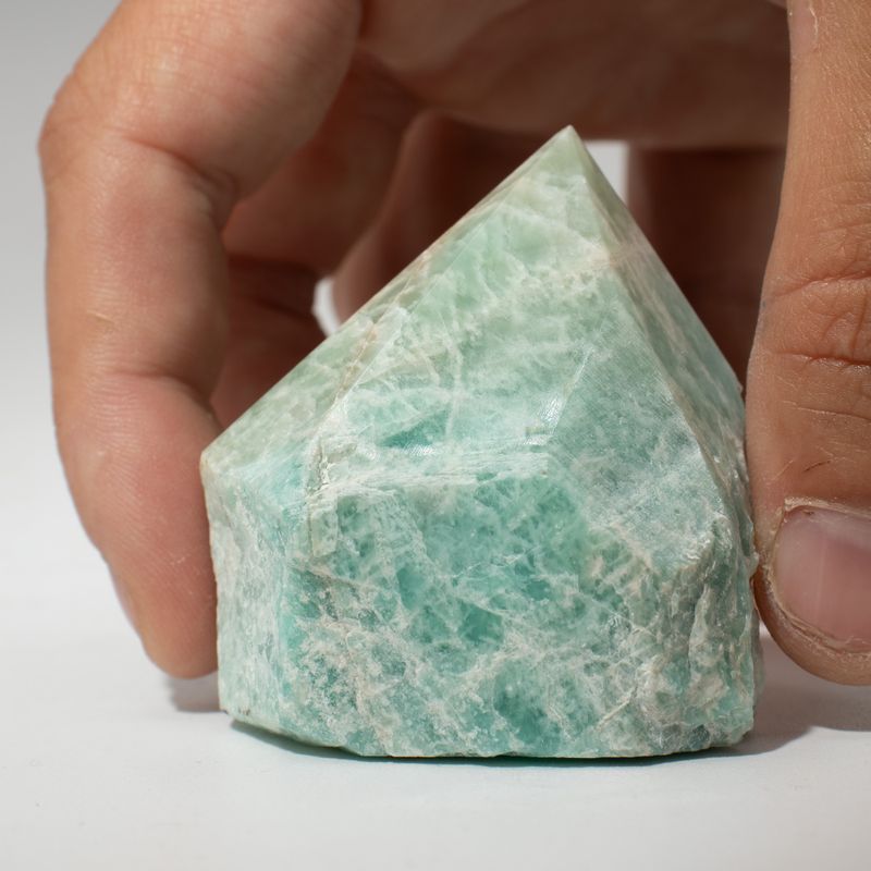 Lot de Pointes Polies en Pierres Naturelles – Amazonite Indienne (environ 5 à 6 pièces)