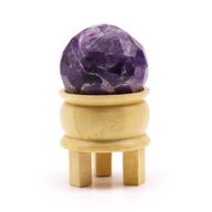 Boule de Guérison à Facettes en Pierres Précieuses & Support  - Améthyste