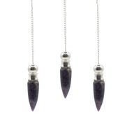 Pendule de la découverte de la cavité secrète de la vérité - Améthyste - plaqué argent