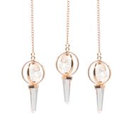 Portail Stellaire - Étoile Merkaba tournante à deux pièces dans un pendule en cuivre - Quartz clair