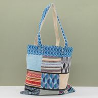Sac cabas Patchwork Kathmandu - Dhaka Design (37 × 38 cm)
