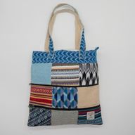 Sac cabas Patchwork Kathmandu - Dhaka Design (37 × 38 cm)