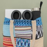 Sac cabas Patchwork Kathmandu - Dhaka Design (37 × 38 cm)