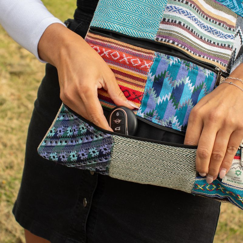 Sac cabas Patchwork Kathmandu - Dhaka Design (37 × 38 cm)
