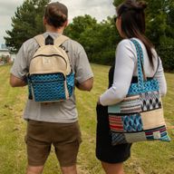 Sac cabas Patchwork Kathmandu - Dhaka Design (37 × 38 cm)