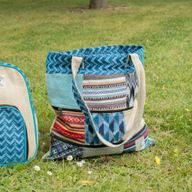 Sac cabas Patchwork Kathmandu - Dhaka Design (37 × 38 cm)