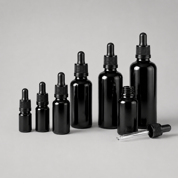 Bouteilles Compte-gouttes Noires - 5ml à 100ml