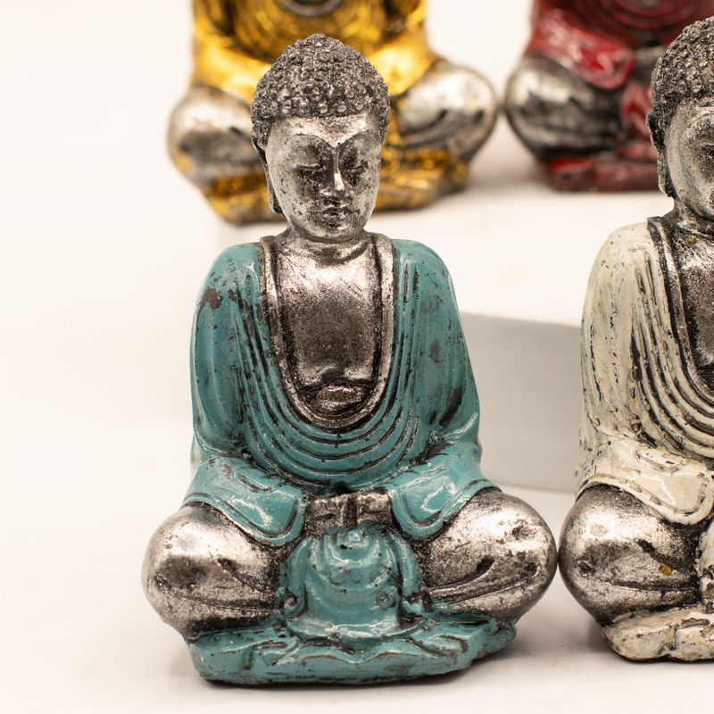 Mini Bouddha argenté (couleurs variées)