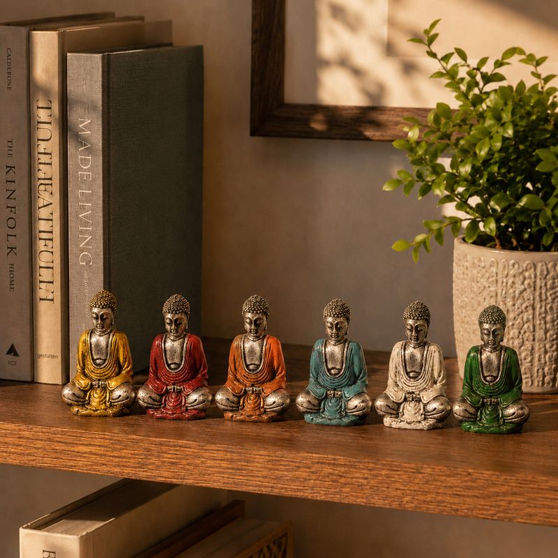 Mini Bouddha argenté (couleurs variées)