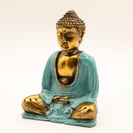 Bouddha bleu-vert et doré - Moyen