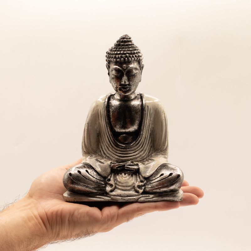 Bouddha blanc et gris - moyen