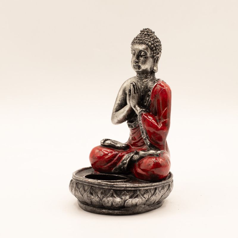 Porte-bougie Bouddha - Rouge - Moyen