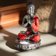 Porte-bougie Bouddha - Rouge - Moyen