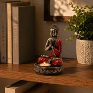Porte-bougie Bouddha - Rouge - Moyen