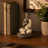 Porte-bougie Bouddha - Blanc - Moyen