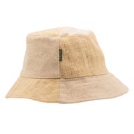 Chapeau boho de festival patché en chanvre et coton - naturel