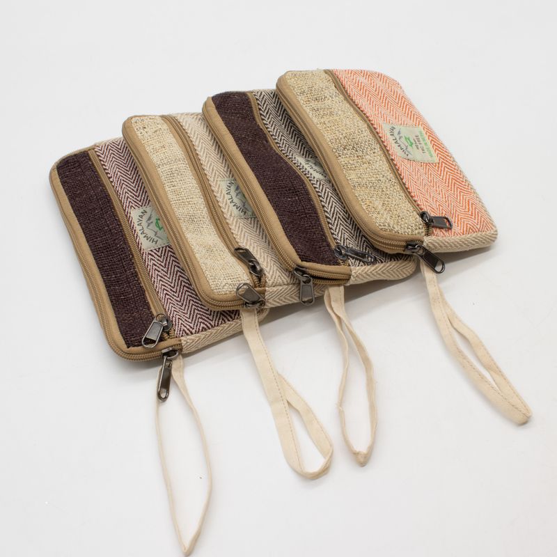 Pochette zippée en chanvre pour téléphone/Tobacoo/Anything (assortie)