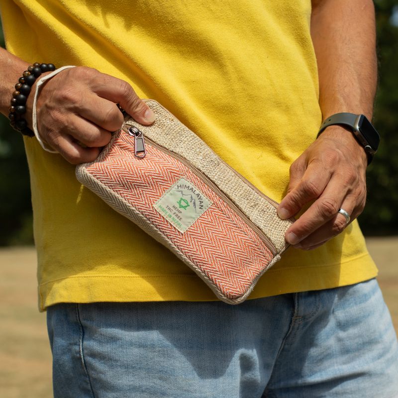 Pochette zippée en chanvre pour téléphone/Tobacoo/Anything (assortie)