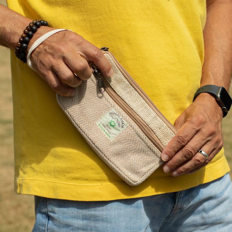 Pochette zippée en chanvre pour téléphone/Tobacoo/Anything (assortie)