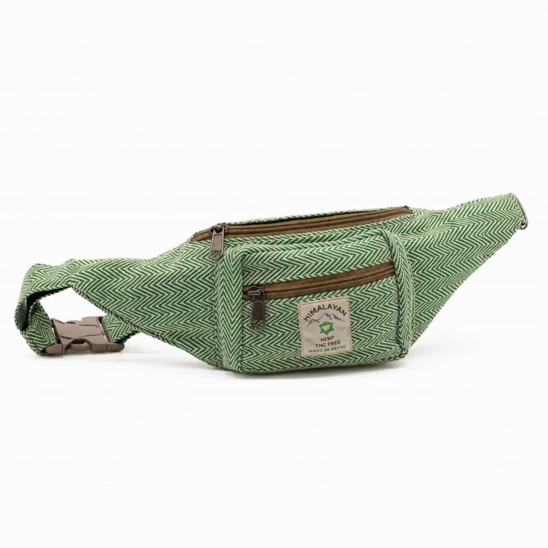 Sac banane en coton et chanvre - sauge