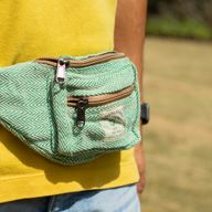 Sac banane en coton et chanvre - sauge