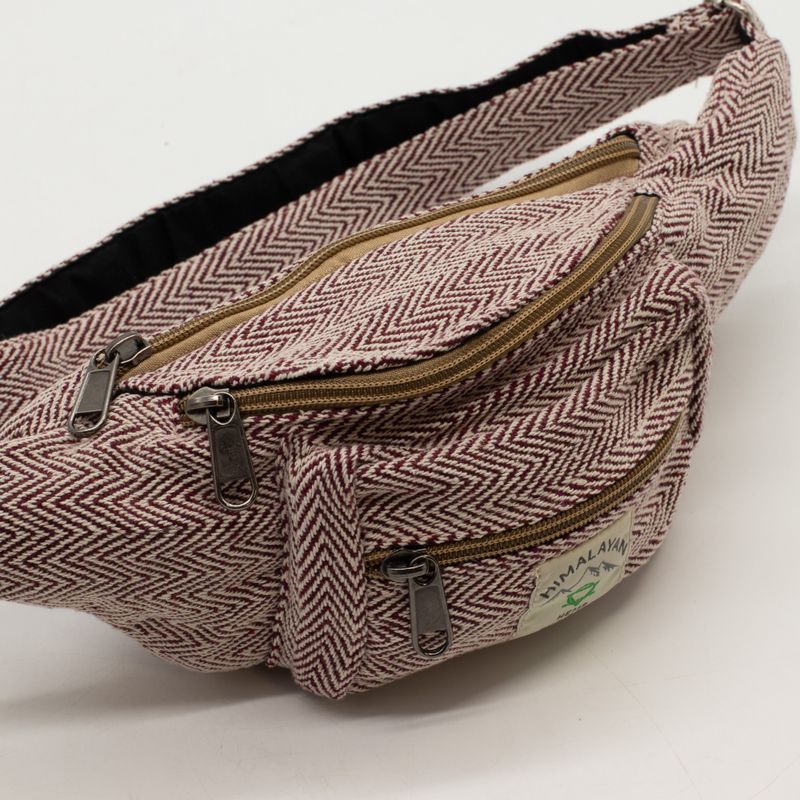 Sac banane en coton et chanvre - couleur bordeaux