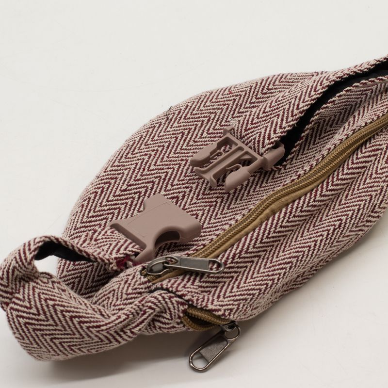 Sac banane en coton et chanvre - couleur bordeaux